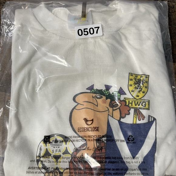 Vtg Scotland Scoticus T-Shirt L RBF Sports Tag Single Stitch‎ Cinch Bottom 80s - Picture 9 of 9